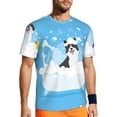 thumbnail image 1 of Wukai Collie in Bathtub Print Men's Short-Sleeved Mesh T-Shirt,Quick-Dry Short Sleeve Workout T-Shirt-Large, 1 of 8