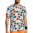 thumbnail image 1 of Wukai Color Balls Print Men's Short-Sleeved Mesh T-Shirt,Quick-Dry Short Sleeve Workout T-Shirt-Medium, 1 of 8
