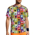 thumbnail image 1 of Wukai Colorful Bulldog Print Men's Short-Sleeved Mesh T-Shirt,Quick-Dry Short Sleeve Workout T-Shirt-6X-Large, 1 of 8
