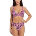 thumbnail image 1 of Wukai Colorful Cute French Bulldog Women's Bikini Set Two Piece,wimsuit High Waisted V Neck Twist Front Adjustable Spaghetti Straps Bathing Suit-Medium, 1 of 7