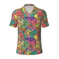 thumbnail image 1 of Wukai Colorful Dinosaur Men’s Polo Shirts,Quick-Dry Athletic Shirt,Classic Fit Shirts-, 1 of 8