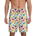 thumbnail image 1 of Wukai Colorful Dinosaurs Men’s Short Pajama Pants With Pockets Soft Sleep Pj Shorts for Men-Large, 1 of 6