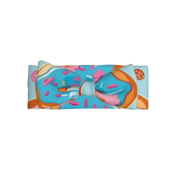 Wukai Colorful Donut Print Baby Bow Headband for Newborn Infant Baby Toddler Girls