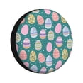 thumbnail image 1 of Wukai Colorful Easter eggs Print Spare Tire Cover for RV Trailer,Waterproof PVC Faux Leather Wheel Cover Fit for Truck,Trailer,RV,SUV,Camper and Most Vehicle-14 inch, 1 of 6