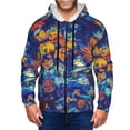 thumbnail image 1 of Wukai Colorful Fall Leaves Print Men's Zip-Up Hoodie,Fleece Full-Zip Hoodie for Men, Hooded Sweatshirt-X-Large, 1 of 5