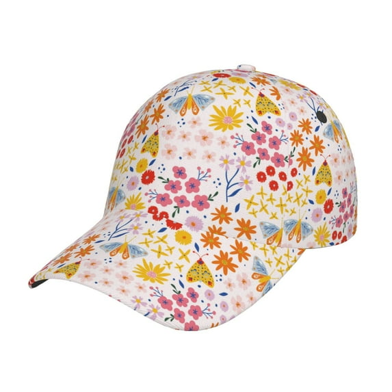 Wukai Colorful Floral Baseball Cap: Comfortable, Stylish, and Adjustable Hat for Sports, Daily Wear, and Outdoor Activities-One Size