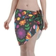 thumbnail image 1 of Wukai Colorful Floral2 Women’s Short Sarongs Beach Wrap Bikini Bottom Short Skirt Chiffon Scarf for Swimwear, 1 of 4