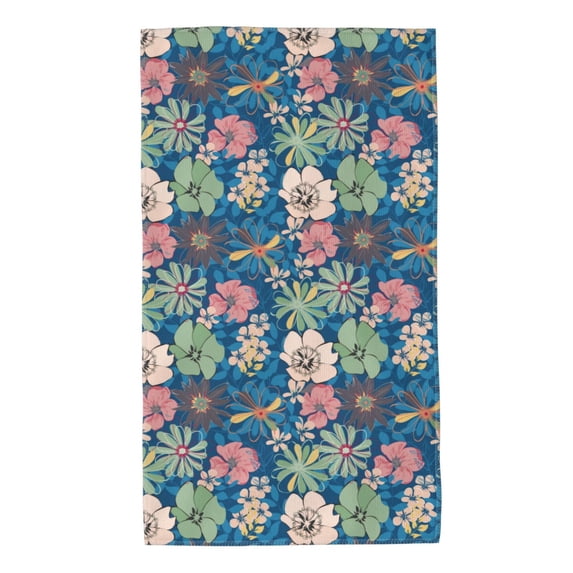 Wukai Colorful Flowers Lightweight, Quick-Drying Microfiber Towels - Soft and Absorbent for Fitness, Sports, Yoga, Travel, Gym - 2 Pack, Dark Grey