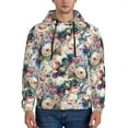 thumbnail image 1 of Wukai Colorful Flowers Print Men Hoodies Fleece Sweatshirts Long Sleeve Sweaters Pullover Fall Outfits Winter Clothes-Small, 1 of 7