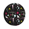 thumbnail image 1 of Wukai Colorful Geometry Print Spare Tire Cover for RV Trailer,Waterproof PVC Faux Leather Wheel Cover Fit for Truck,Trailer,RV,SUV,Camper and Most Vehicle-17 inch, 1 of 6