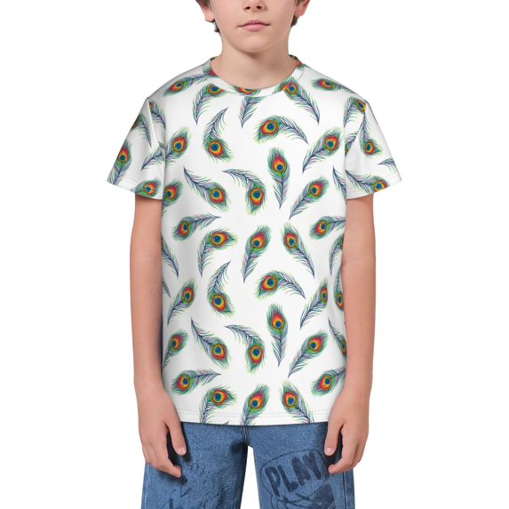 Wukai Colorful Grass Youth Unisex Short Sleeve T-Shirt for Boys, Girls, Teens, and Kids-X-Small
