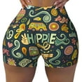 thumbnail image 1 of Wukai Colorful Hippie Print Pack Biker Shorts for Women Yoga Workout Gym Running Scrunch Active Shorts-, 1 of 8