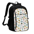 thumbnail image 1 of Wukai Colorful Insects Travel Laptop Backpack: Business Water-Resistant Bag with USB Charging Port, Ideal College Backpack for Men & Women, 1 of 6