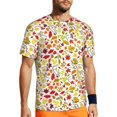 thumbnail image 1 of Wukai Colorful Leaves Print Men's Short-Sleeved Mesh T-Shirt,Quick-Dry Short Sleeve Workout T-Shirt-Medium, 1 of 8