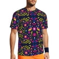thumbnail image 1 of Wukai Colorful Mexican Print Men's Short-Sleeved Mesh T-Shirt,Quick-Dry Short Sleeve Workout T-Shirt-Small, 1 of 8