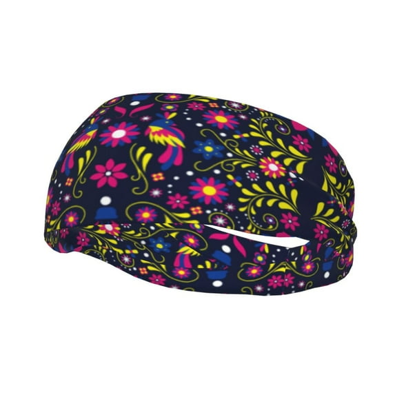 Wukai Colorful Mexican Sports sweatband,Men & Women Sweatband Headband for Running, Cross Training, Racquetball, Working Out