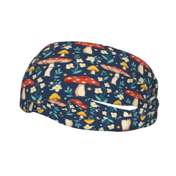 Wukai Colorful Mushrooms Sports sweatband,Men & Women Sweatband Headband for Running, Cross Training, Racquetball, Working Out