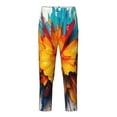 thumbnail image 1 of Wukai Colorful Paint Print Print Teenagers' Pajama Pant Sleep Pajama Lounge Pant PJ Bottoms with Pockets and Button Fly(Available in Big & Tall)-Small, 1 of 6