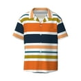 thumbnail image 1 of Wukai Colorful Pastel Stripes Men's Casual Short-Sleeve Button Down Shirt - Lightweight Summer Dress Shirt for Daily Wear-X-Large, 1 of 7