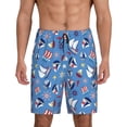 thumbnail image 1 of Wukai Colorful Sailing Ship Men’s Short Pajama Pants With Pockets Soft Sleep Pj Shorts for Men-X-Large, 1 of 6