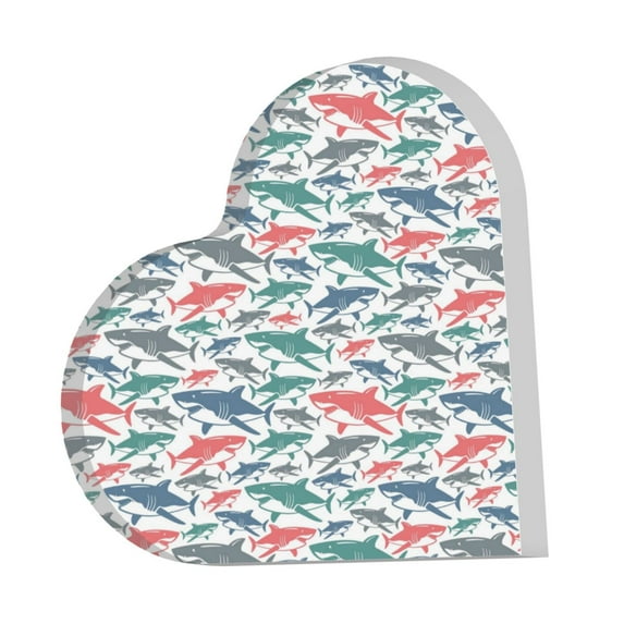 Wukai Colorful Shark Print Elegant Acrylic Gift Decorations Perfect for Weddings, Birthdays, Anniversaries, and Home Decor