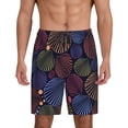 thumbnail image 1 of Wukai Colorful Shells Men’s Short Pajama Pants With Pockets Soft Sleep Pj Shorts for Men-Large, 1 of 6