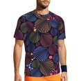 thumbnail image 1 of Wukai Colorful Shells Print Men's Short-Sleeved Mesh T-Shirt,Quick-Dry Short Sleeve Workout T-Shirt-4X-Large, 1 of 8