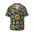 thumbnail image 1 of Wukai Colorful Sunflowers Men's Casual Short-Sleeve Button Down Shirt - Lightweight Summer Dress Shirt for Daily Wear-Medium, 1 of 7