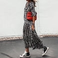thumbnail image 1 of Leopard Print V-Neck Summer Dress Women Loose Casual Fit And Flare Mid-calf Dresses 2021 New Fashion Long Sleeve Streetwear Robe, 1 of 2