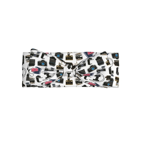 Wukai Cool Camera Print Baby Bow Headband for Newborn Infant Baby Toddler Girls