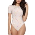 thumbnail image 1 of Naloa Colorful Dots Women's Short-Sleeved Onesie, One-Piece Swimsuit for Parties, dates, clubs - Large, 1 of 9