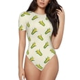 thumbnail image 1 of Naloa Corn Women's Short-Sleeved Onesie, One-Piece Swimsuit for Parties, dates, clubs - XX-Large, 1 of 9
