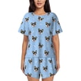 thumbnail image 1 of Wukai Corgi Dog Print Women's Pajama Set - Short-Sleeve Top and Shorts with Elastic Waistband and Pockets for Loungewear, Yoga, and Casual Wear-Medium, 1 of 8