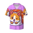 thumbnail image 1 of Wukai Corgi In Sushi Roll Men's Casual Short-Sleeve Button Down Shirt - Lightweight Summer Dress Shirt for Daily Wear-4X-Large, 1 of 7