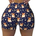 thumbnail image 1 of Wukai Corgi Lying With Moons And Stars Print Pack Biker Shorts for Women Yoga Workout Gym Running Scrunch Active Shorts-Medium, 1 of 8