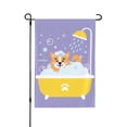 thumbnail image 1 of Wukai Corgi Washing in Bathtub Garden Flags Double Sided Welcome Garden Yard House Flags Outside Outdoor House (Only Flag), 1 of 8