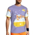 thumbnail image 1 of Wukai Corgi Washing in Bathtub Print Men's Short-Sleeved Mesh T-Shirt,Quick-Dry Short Sleeve Workout T-Shirt-3X-Large, 1 of 8