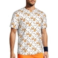 thumbnail image 1 of Wukai Corgi with Hearts Print Men's Short-Sleeved Mesh T-Shirt,Quick-Dry Short Sleeve Workout T-Shirt-6X-Large, 1 of 8