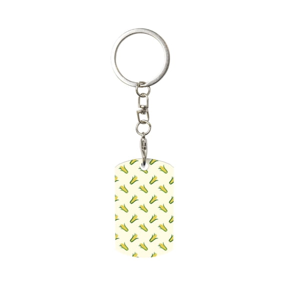 Wukai Corn Print Rectangular Metal Keychain: Sleek and Durable Key Ring for Securely Holding Keys Perfect for Everyday Use