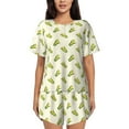 thumbnail image 1 of "Wukai Corn Women's Pajama Set - Short-Sleeve Top and Shorts with Elastic Waistband and Pockets for Loungewear, Yoga, and Casual Wear-Medium, 1 of 8