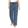 thumbnail image 1 of Wukai Cosmos Rockets Women Pajama Pants Comfy Stretch Drawstring Palazzo Wide Leg Lounge Pant Comfy Sleepwear Yoga Pants-XX-Large, 1 of 6