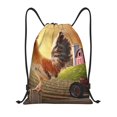 thumbnail image 1 of Wukai Country Farm Morning Rooster Drawstring Backpack Bag Sport Gym Sackpack Large Size String Backpack Cinch for Women Men-Small, 1 of 6