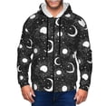thumbnail image 1 of Wukai Crescent and Stars Print Men's Zip-Up Hoodie,Fleece Full-Zip Hoodie for Men, Hooded Sweatshirt-Small, 1 of 5