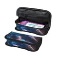thumbnail image 1 of Wukai Crystal Pattern White Horse Print Big Capacity Pencil Case, Upgraded Canvas Pencil Pouch Large Pencil Bag Organizer,Aesthetic Supply, 1 of 6