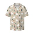 thumbnail image 1 of Wukai Cute Alpaca Men's Casual Short-Sleeve Button Down Shirt - Lightweight Summer Dress Shirt for Daily Wear-Large, 1 of 7