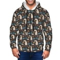 thumbnail image 1 of Wukai Cute Alpaca Print Men's Zip-Up Hoodie,Fleece Full-Zip Hoodie for Men, Hooded Sweatshirt-Medium, 1 of 5