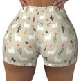thumbnail image 1 of Wukai Cute Alpaca Print Pack Biker Shorts for Women Yoga Workout Gym Running Scrunch Active Shorts-, 1 of 8