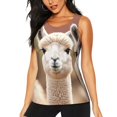 thumbnail image 1 of Wukai Cute Alpaca in Daze Print Women's Workout Tank Top Mesh Yoga Shirts Athletic Running Shirt Athletic Gym Shirts-Large, 1 of 7
