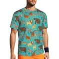 thumbnail image 1 of Wukai Cute Animals Print Men's Short-Sleeved Mesh T-Shirt,Quick-Dry Short Sleeve Workout T-Shirt-5X-Large, 1 of 8