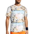 thumbnail image 1 of Wukai Cute Animals Print Men's Short-Sleeved Mesh T-Shirt,Quick-Dry Short Sleeve Workout T-Shirt-Large, 1 of 8